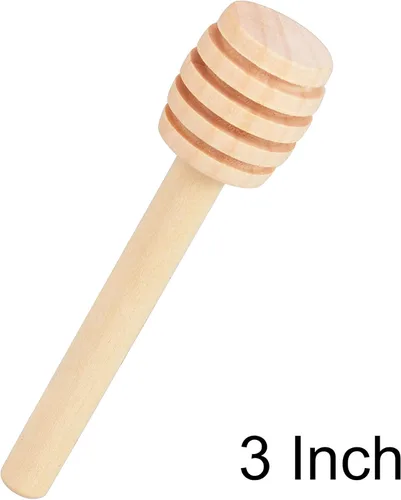 Miniatura 3 de Palitos de madera de miel, 3 piezas, mini cucharas de miel para tarro de miel, dispensar agitador de mezcla