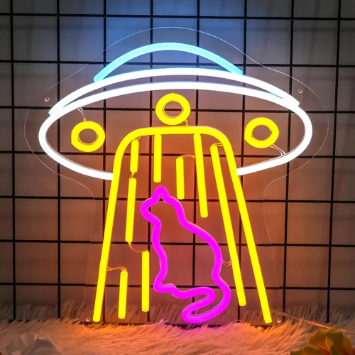 Miniatura 11 de Letrero de neón de astronauta, astronauta sentado en el planeta tocando guitarra, luz LED de neón, decoración de sala de juegos, decoración de museo