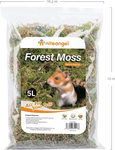 Miniatura 5 de Niteangel Cama de musgo natural suave de musgo de bosque de 5L para hámsters sirios enanos, jerbos, ratones, degus u otros animales pequeños
