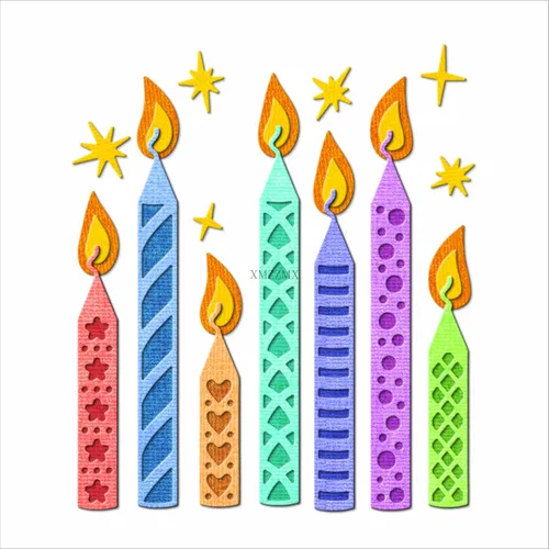 Troqueles de corte de metal para fiesta de cumpleaños para hacer tarjetas, plantillas de kit de troqueles en relieve de papel, suministros de