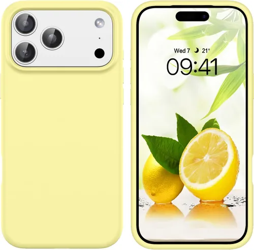Miniatura 446 de GUAGUA Funda compatible con iPhone 17 Pro Max de 6.9 pulgadas, silicona líquida, goma de gel suave, delgada, forro de microfibra delgada
