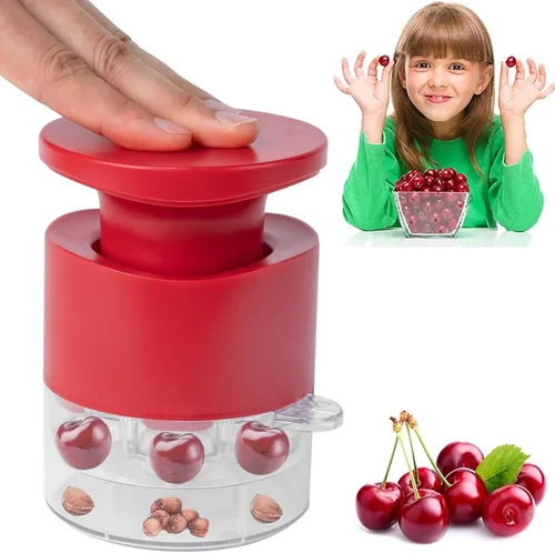 Miniatura 7 de Picadora de cerezas, herramienta para deshuesar de oliva, removedor de herramientas para deshuesar cereza, removedor de núcleo de pozo de frutas
