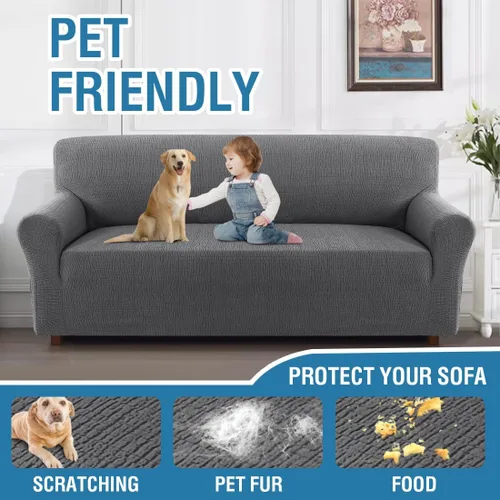 Miniatura 4 de H.Versailtex 2025 Fundas de sofá Jacquard para sofá de 3 cojines, 1 pieza de fundas elásticas para sofá, protector de muebles antideslizante, suave