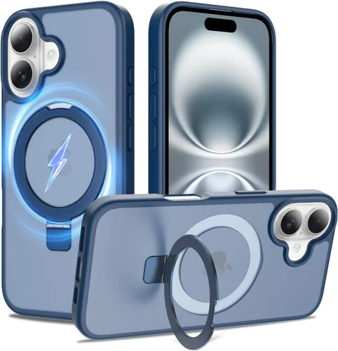 Miniatura 21 de Funda con soporte ultra magnético para iPhone 17 Pro Max [protección militar contra caídas] [compatible con MagSafe] a prueba de golpes, translúcida