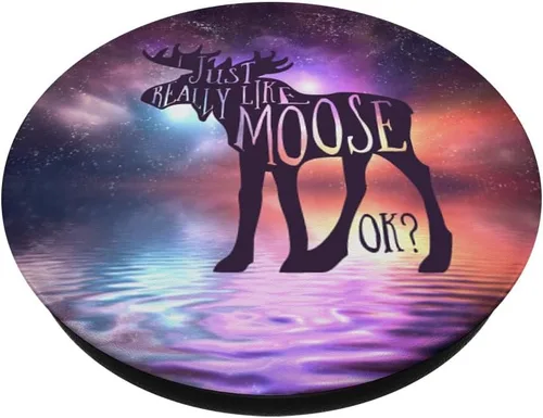 Miniatura 2 de I Just Really Like Moose Ok? Space Nebula Deer Gift PopSockets intercambiables PopGrip