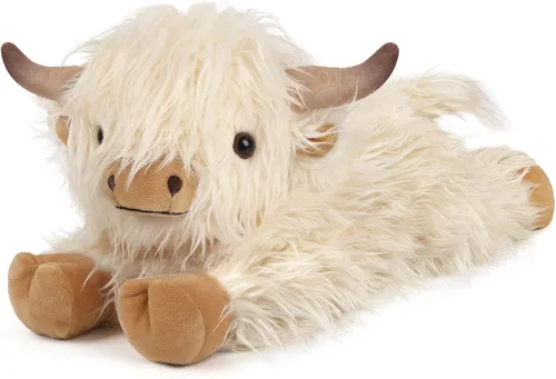 Highland Cow - Animales de peluche para microondas, adorable peluche esponjoso de vaca de las tierras altas para mayor comodidad, juguete de aroma a