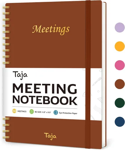 Miniatura 23 de Cuaderno de reuniones para organización del trabajo, cuaderno de trabajo con artículos de acción, agenda para tomar notas, 160 páginas