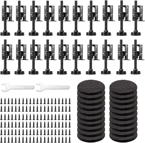 Miniatura 10 de Paquete de 4 patas niveladoras ajustables resistentes – niveladores de muebles para banco de trabajo, mesa, armario, armario