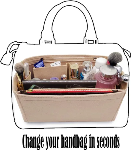 Miniatura 35 de LEXSION Organizador de fieltro para bolso – Bolsa de bolsillo múltiple en bolsa organizadora
