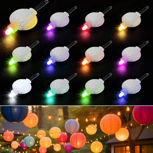 Miniatura 11 de Aogist Paquete de 24 luces LED pequeñas que funcionan con pilas, impermeables, duran 48 horas para linternas de papel, globos, flores, bodas y Blanco