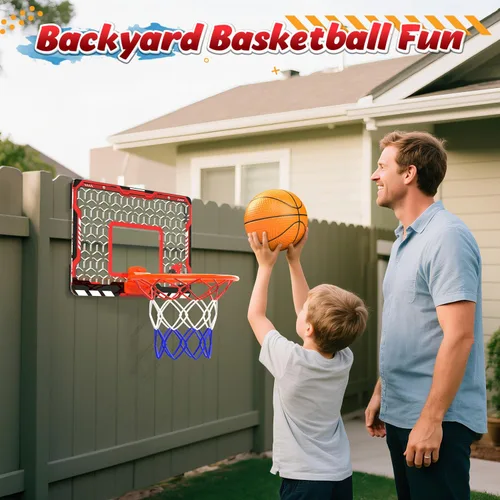 Miniatura 5 de Aro de Baloncesto Mini EagleStone para Puerta y Pared, Llanta Plegable con 3 Bolas y Bomba, Juego de Juguete de Baloncesto para Interiores