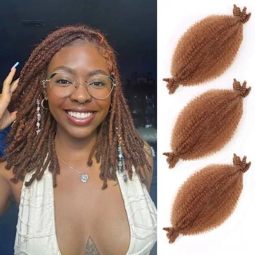 Miniatura 26 de 3 paquetes de cabello trenzado Marley Twist de 8 pulgadas, cabello afro twist elástico preseparado para rastas suaves de imitación, cabello