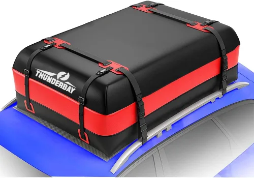 Miniatura 3 de THUNDERBAY Bolsa de techo para automóvil, bolsa de carga superior de 15 pies cúbicos, impermeable para todos los autos con/sin estante, incluye