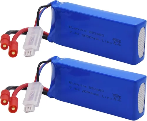 Miniatura 8 de Batería y cargado con conector plátano Blomiky, 2 uds, 7.4 V, 2000 mAh, para SYMA X8C X8W X8G X8HD X8HW X8HG 506HG JXD 506G Holy HS300 HS400