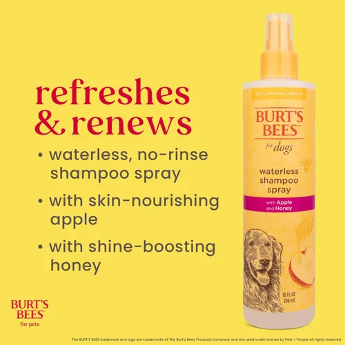 Miniatura 3 de Burt's Bees for Pets Champú en aerosol sin agua para perros, manzana y miel, champú seco sin enjuague para todos los perros y cachorros, pH