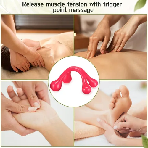 Miniatura 3 de Liliful - 9 herramientas de masaje de 4 puntos con gancho pequeño, masajeador manual en forma de palma, herramientas de masaje de espalda y cuello