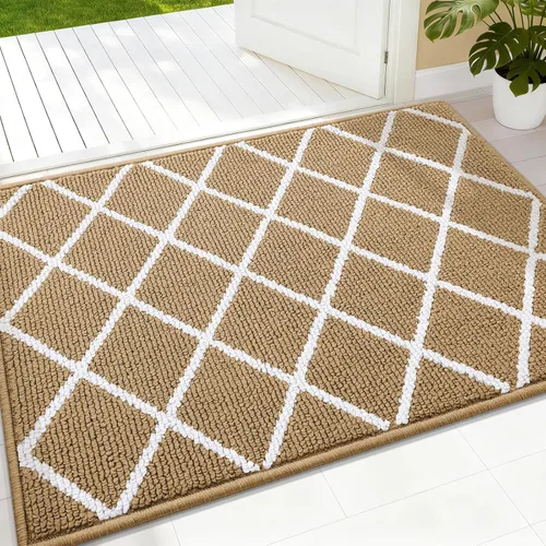 Miniatura 14 de Finchitty Alfombra para Puerta Interior, Resistente a la Suciedad y Absorbente, de Perfil Bajo, Antideslizante, Lavable, Alfombras de Piso