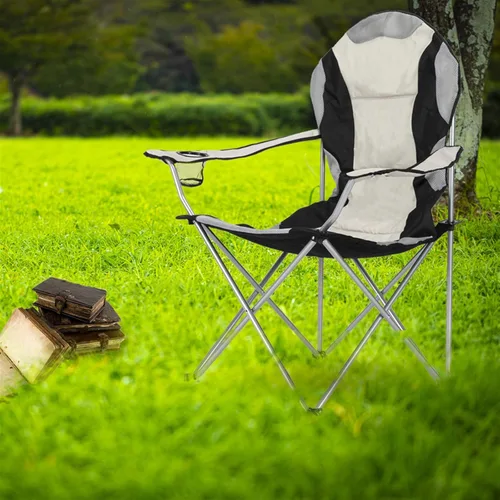 Miniatura 8 de Silla de camping plegable portátil, silla plegable de campamento de playa al aire libre, silla al aire libre y silla de césped
