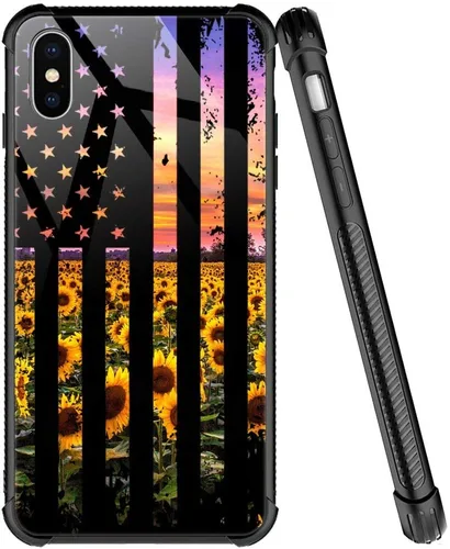 Miniatura 7 de ZHEGAILIAN Funda compatible con iPhone 7/8 Plus, funda de vidrio orgánico para niñas, mujeres y hombres, diseño de cuatro esquinas, antiarañazos, a