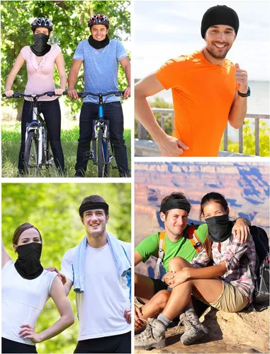 Miniatura 7 de Paquete de 6 polainas para el cuello, bufanda, cubrebocas, bandanas, protección solar, ciclismo, correr