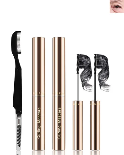 Máscara de pestañas negra para mujeres mayores con pestañas cortas y finas, longitud y volumen extremos, impermeable, a prueba de manchas, ultra