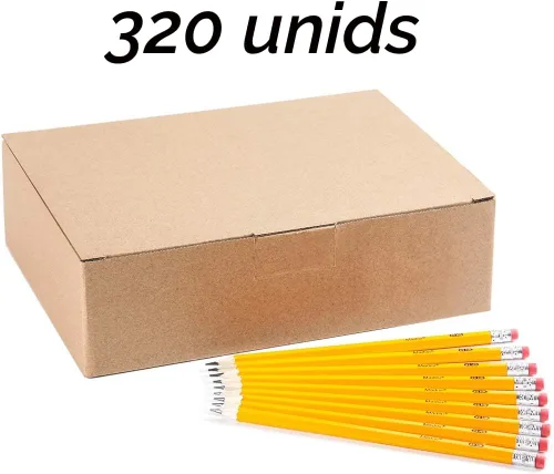 Miniatura 2 de Madisi Lápices de madera con estuche #2 HB, amarillo, preafilados, paquete al por mayor, 320 lápices