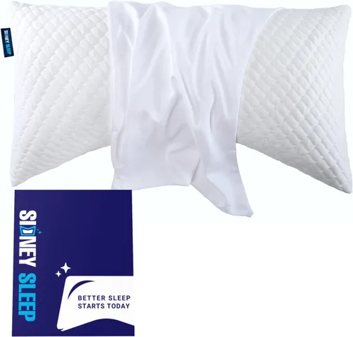 Miniatura 16 de Sidney Sleep Fundas de Almohada Curvas - Cierre de Cremallera de Longitud Completa - Microfibra Cepillada Suave Premium - 20 x 37 Pulgadas - Se