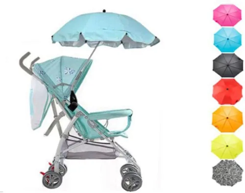 Miniatura 3 de Paraguas para sombrilla y sombrilla, cubierta de toldo de lluvia para cochecito de bebé, silla de ruedas, protección contra rayos UV Rosado