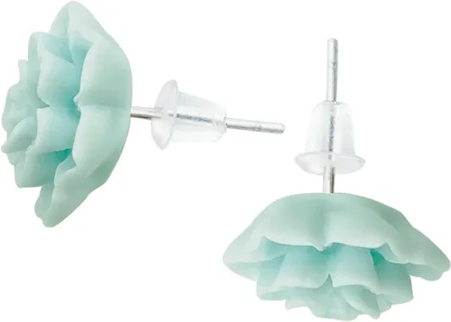 Miniatura 4 de Aretes de suculentas hechos a mano de 13 mm, hipoalergénicos, con poste de plata de ley 925, aretes de cerámica blanda con resina para mujer