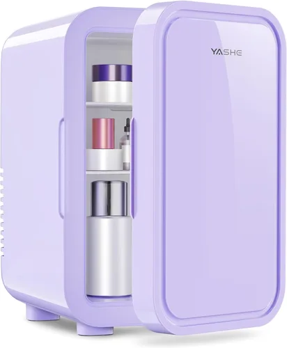Miniatura 13 de YASHE Mini nevera, refrigerador pequeño de 4 litros/6 latas para el cuidado de la piel, 110 V CA/12 V CC, enfriador termoeléctrico y calentador