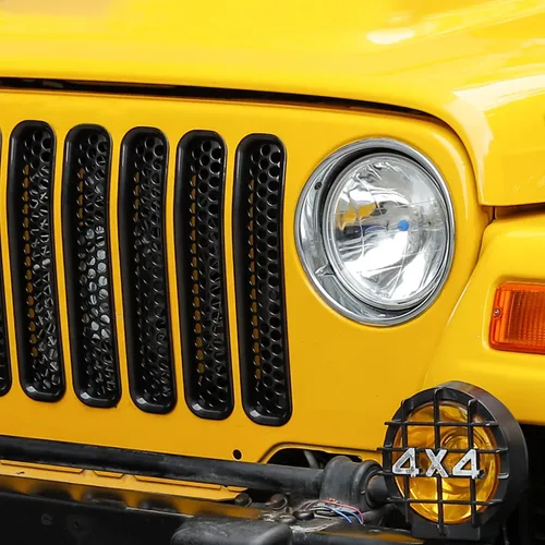 Miniatura 3 de JeCar para Jeep TJ Grill Inserts, Insertos de rejilla de malla para Jeep Wrangler TJ 1997-2006 (negro)