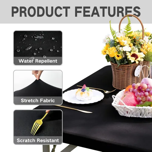 Miniatura 4 de Mantel Cuadrado Ajustable Cubierta de Mesa Elástica Mantel Elástico Stretch Spandex Cubierta Superior de Mesa Tapa de Mesa para Comedor Cocina Hogar