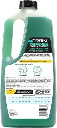 Miniatura 3 de Zep Drain Defense - Removedor de acumulación de tuberías (64 onzas) y gel avanzado para abridor de desagües de bañera y ducha (32 onzas)