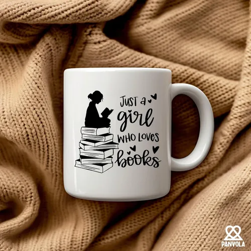 Miniatura 5 de Panvola Just A Girl Who Loves Books Book Lover Gift For Woman Reader Librarian Mug Bookworm Bibliophile Novedoso Vaso de Cerámica Café 11 oz Blanco