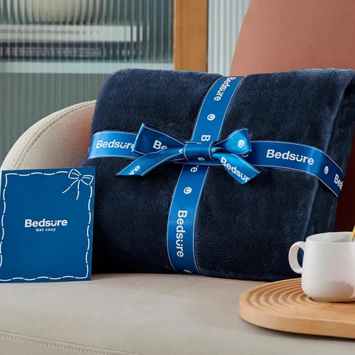 Miniatura 7 de Bedsure GentleSoft - Mantas de forro polar azul marino tamaño Queen - Manta de cama azul suave ligera afelpada difusa acogedora microfibra de lujo