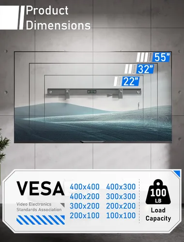 Miniatura 2 de Soporte de pared para TV sin pernos, soporte de TV para paneles de yeso sin taladro, para televisores inteligentes de 22 a 55 pulgadas, soporte