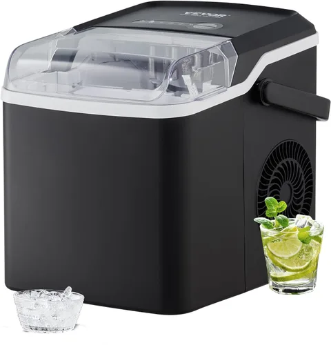 Miniatura 11 de VEVOR Dispensador de agua con máquina de hielo, dispensador de agua de pie 3 en 1, 33 libras/24 horas, 9 cubos/7 minutos de fabricación de hielo