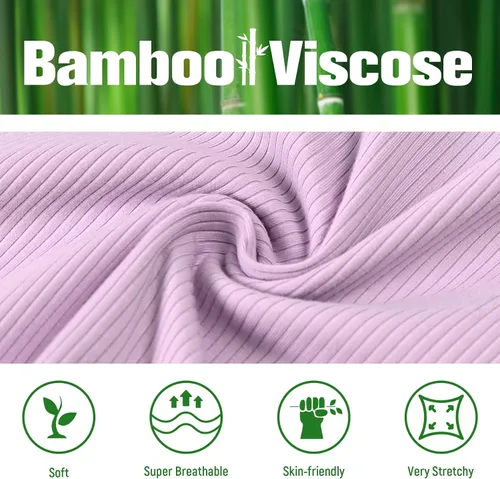 Miniatura 6 de OPAWO Pijama de bambú para niños pequeños, camiseta acanalada y pantalones de 2 piezas para niña, ropa de otoño para bebé, ropa de invierno de 1 a 7