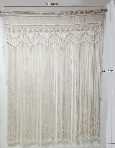 Miniatura 8 de Cortinas bohemias de macramé para puerta/puerta, divisores de habitación, 52 pulgadas de ancho x 74 pulgadas de alto