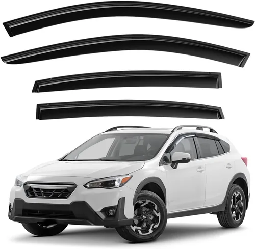 Miniatura 27 de Deflectores de ventana tintados ahumados con cinta adhesiva para ventana lateral, deflectores de lluvia compatibles con Toyota RAV4 2013-2018 - 4