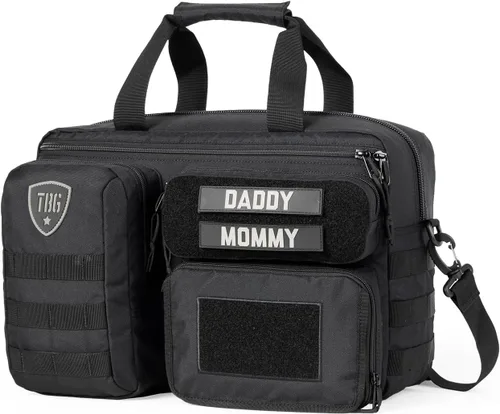 Tactical Baby Gear Bolsa de pañales táctica de 4ª generación para papás con cambiador incluido, correas para cochecito
