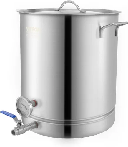 Miniatura 9 de VEVOR Hervidor de cerveza de 16 galones, olla de acero inoxidable, olla para elaboración de cerveza con filtro y bandeja de filtro, parte inferior