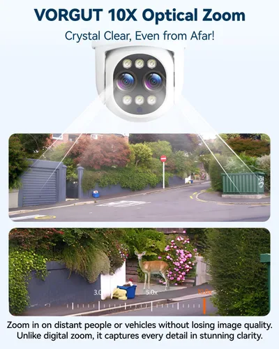 Miniatura 3 de Cámara de seguridad inalámbrica para exteriores, 4MP 10x zoom óptico de doble lente cámaras WiFi para seguridad en el hogar, vigilancia PTZ de 360°