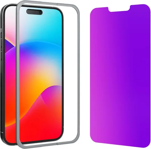 GIGIKISS Protector de pantalla de privacidad compatible con iPhone 12 Pro Max de 6.7 pulgadas, degradado morado, antiespía, anti luz azul, protector
