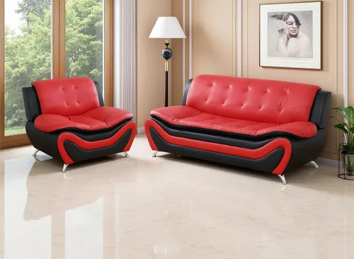 Miniatura 39 de Juego de sofá de cuero (3 piezas, cuero negro B), muebles de sala de estar para apartamento, material de estilo minimalista, fácil montaje B-cuero