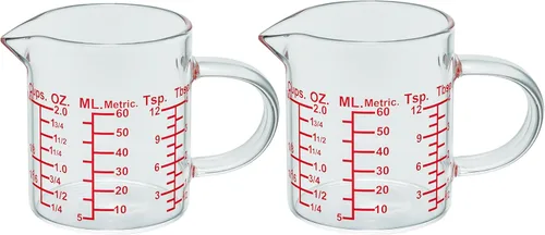 Miniatura 16 de Ackers BORO3.3 Taza medidora de vidrio - [Asa aislada Boca en forma de V] - Hecha de vidrio de borosilicato de alta calidad, taza medidora
