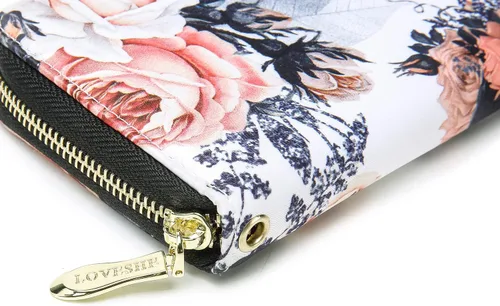 Miniatura 130 de Cartera de mano para mujer, estilo bohemio, con RFID, elegante, espaciosa con correa para viajes, capacidad para tarjetas, teléfono, dinero