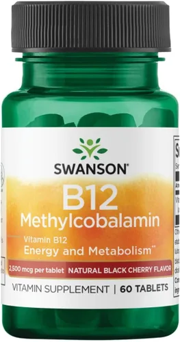 Swanson Vitamina B-12 de alta absorción de metilcobalamina 2,5 miligramos 60 tabletas