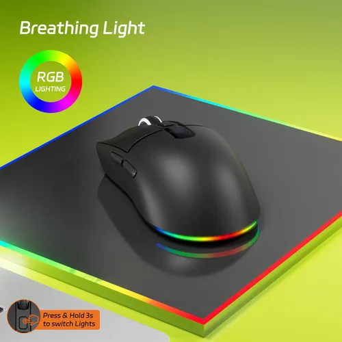 Miniatura 5 de Uciefy Ratón inalámbrico Bluetooth, triple modo (2.4G+BT5.0+BT5.1), mouse Bluetooth LED, USB C recargable con pantalla LED, ratones de computadora