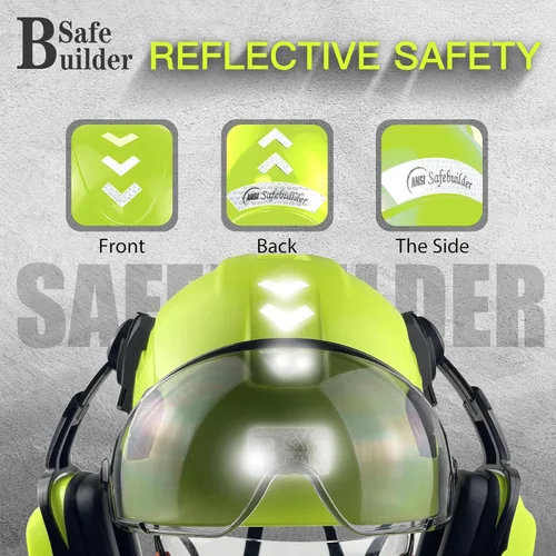 Miniatura 7 de SAFEBUILDER Casco de Seguridad Industrial con Visera Orejeras Casco Duro con Visera Cascos Duros Ventilados Trabajo de Construcción Protección